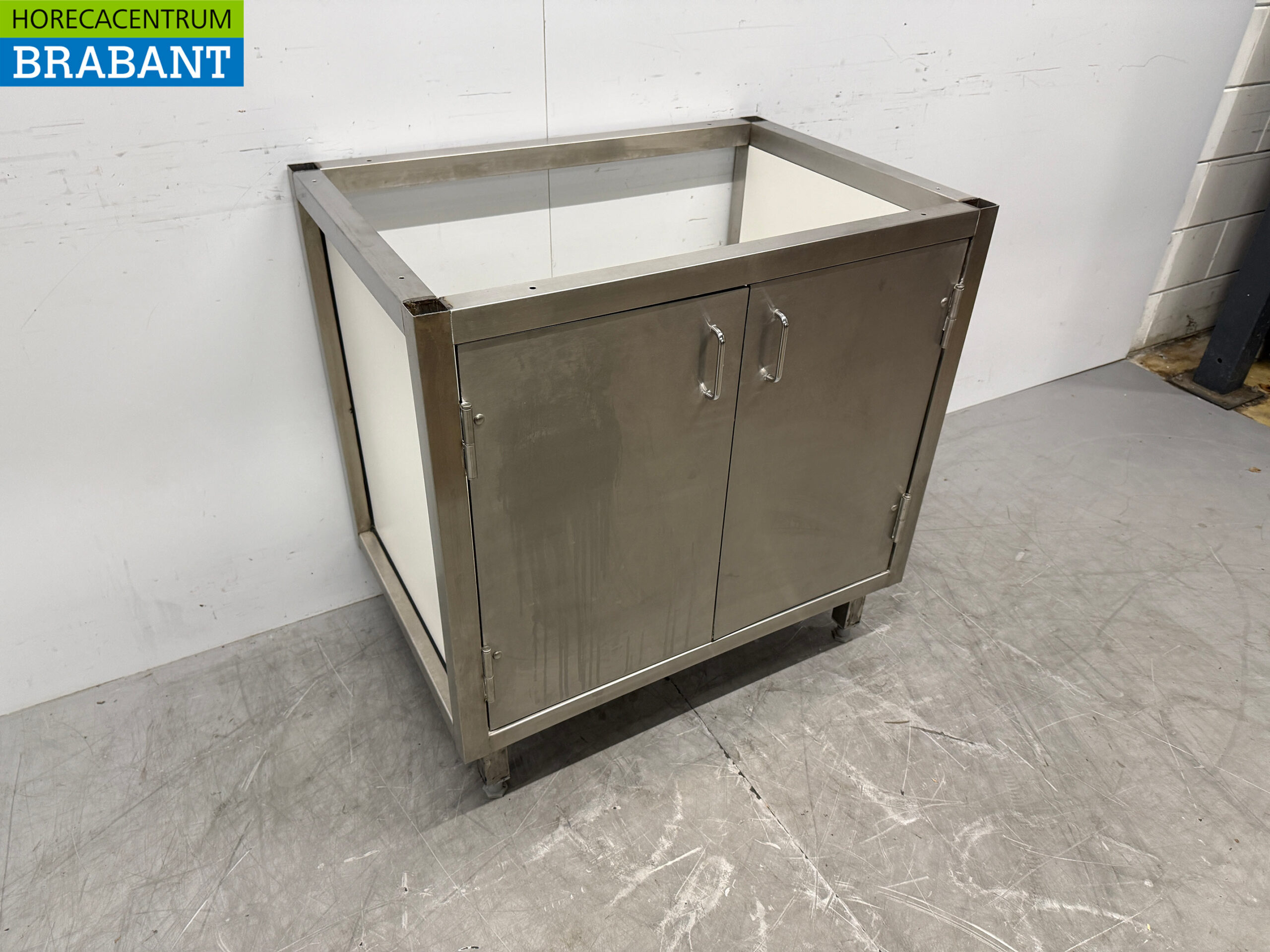 Base en acier inoxydable avec 2 portes à charnières 86,5 x 60 x 87,5 cm Horeca – Image 3