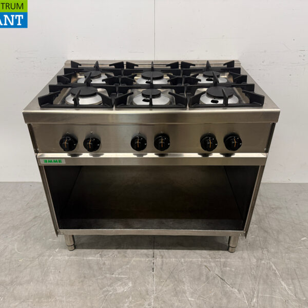 Cuisinière Emme 6 feux en acier inoxydable 100 cm GAS Horeca