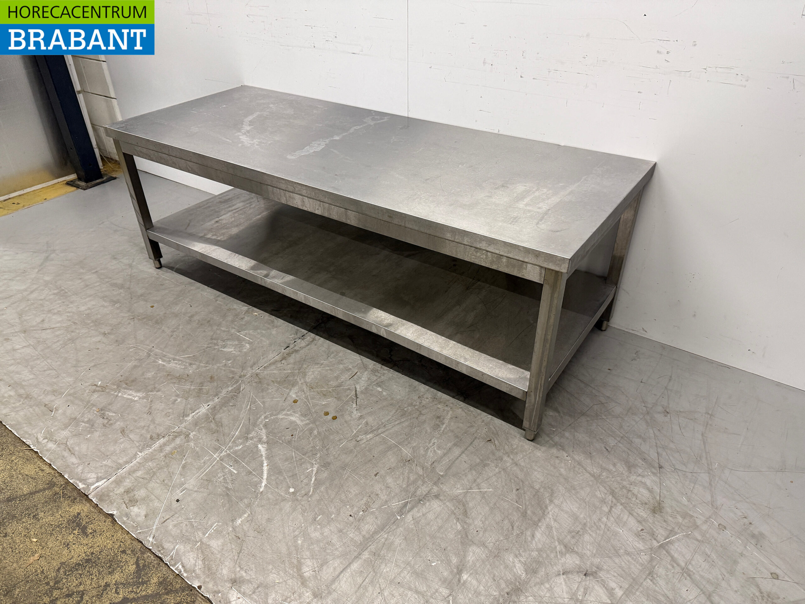 Table de travail en acier inoxydable avec étagère 180 x 70 x 62 cm Restauration – Image 2