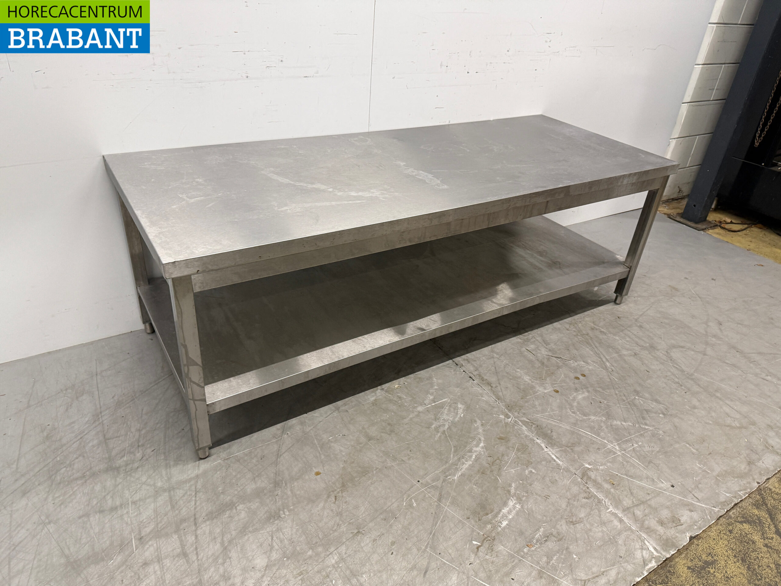 Table de travail en acier inoxydable avec étagère 180 x 70 x 62 cm Restauration – Image 3