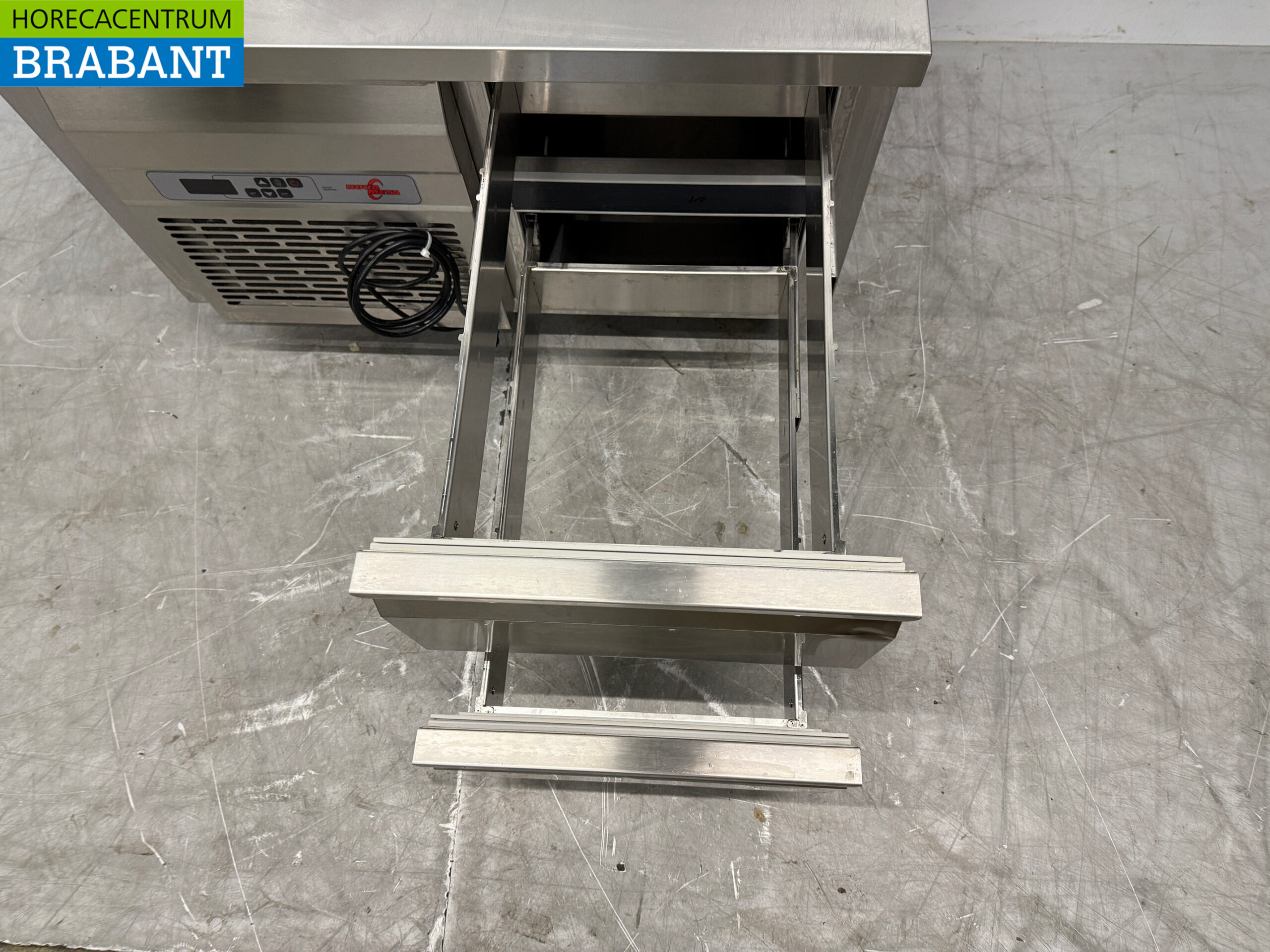 Acier inoxydable Nova Meta Comptoir réfrigéré 2 tiroirs 94 cm Horeca – Image 4