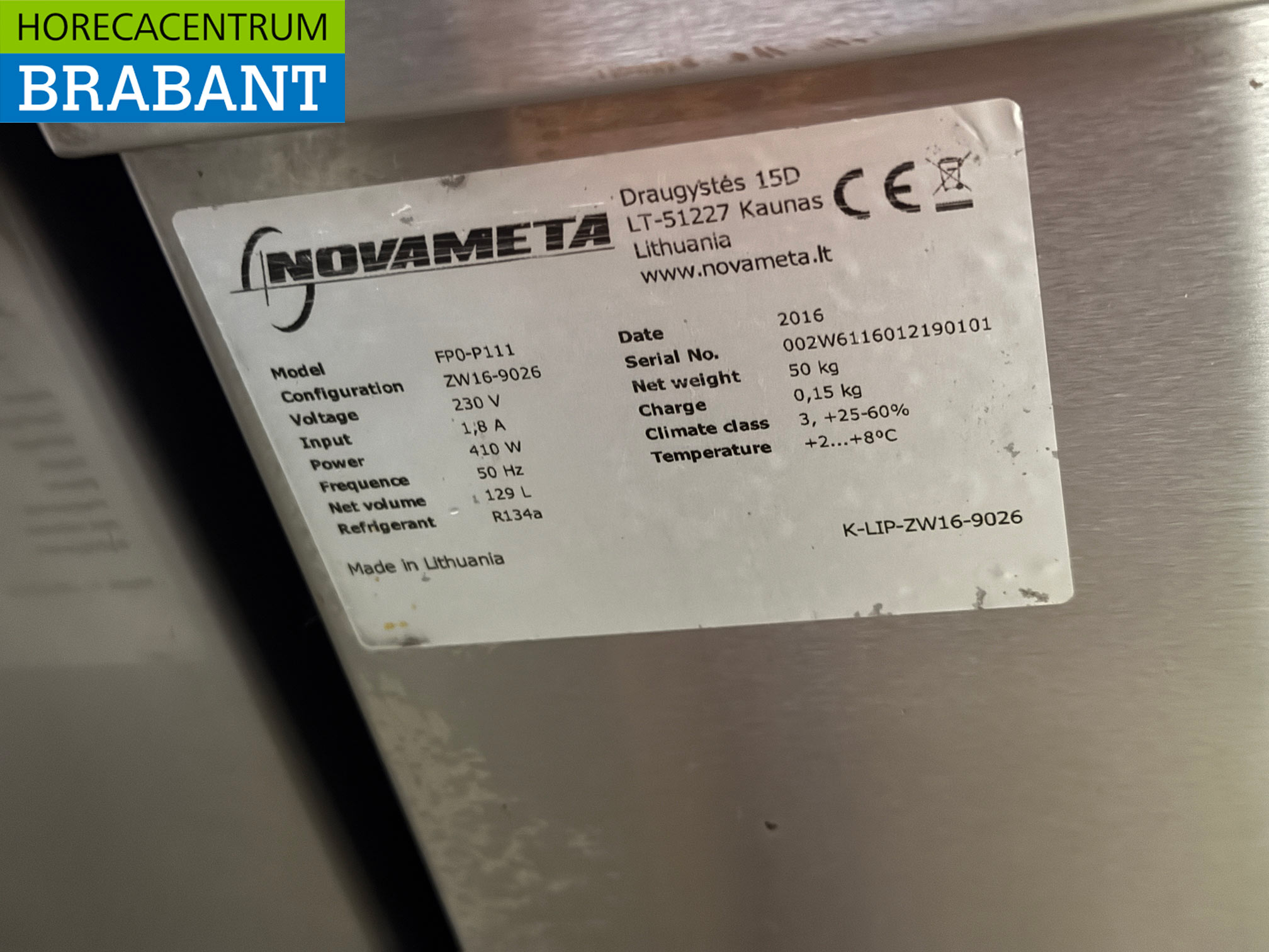 Acier inoxydable Nova Meta Comptoir réfrigéré 2 tiroirs 94 cm Horeca – Image 5