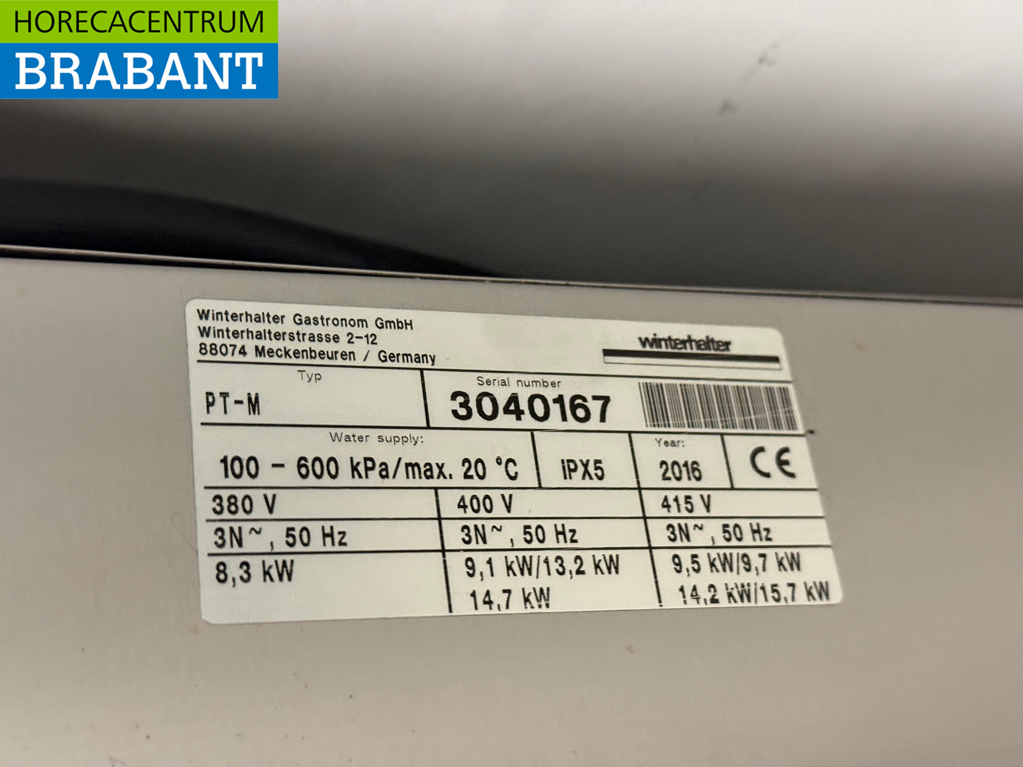 Lave-vaisselle à passage Winterhalter en acier inoxydable avec pompe de vidange 400V Horeca – Image 7