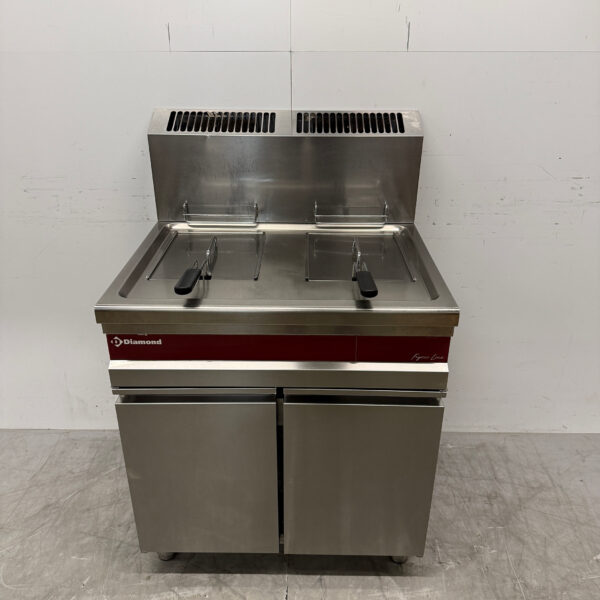 Friteuse double Diamond en acier inoxydable 2 x 15 litres GAS Catering
