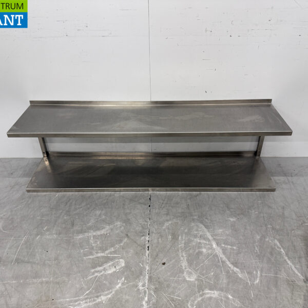 Étagère double en acier inoxydable 150 x 35 cm Horeca