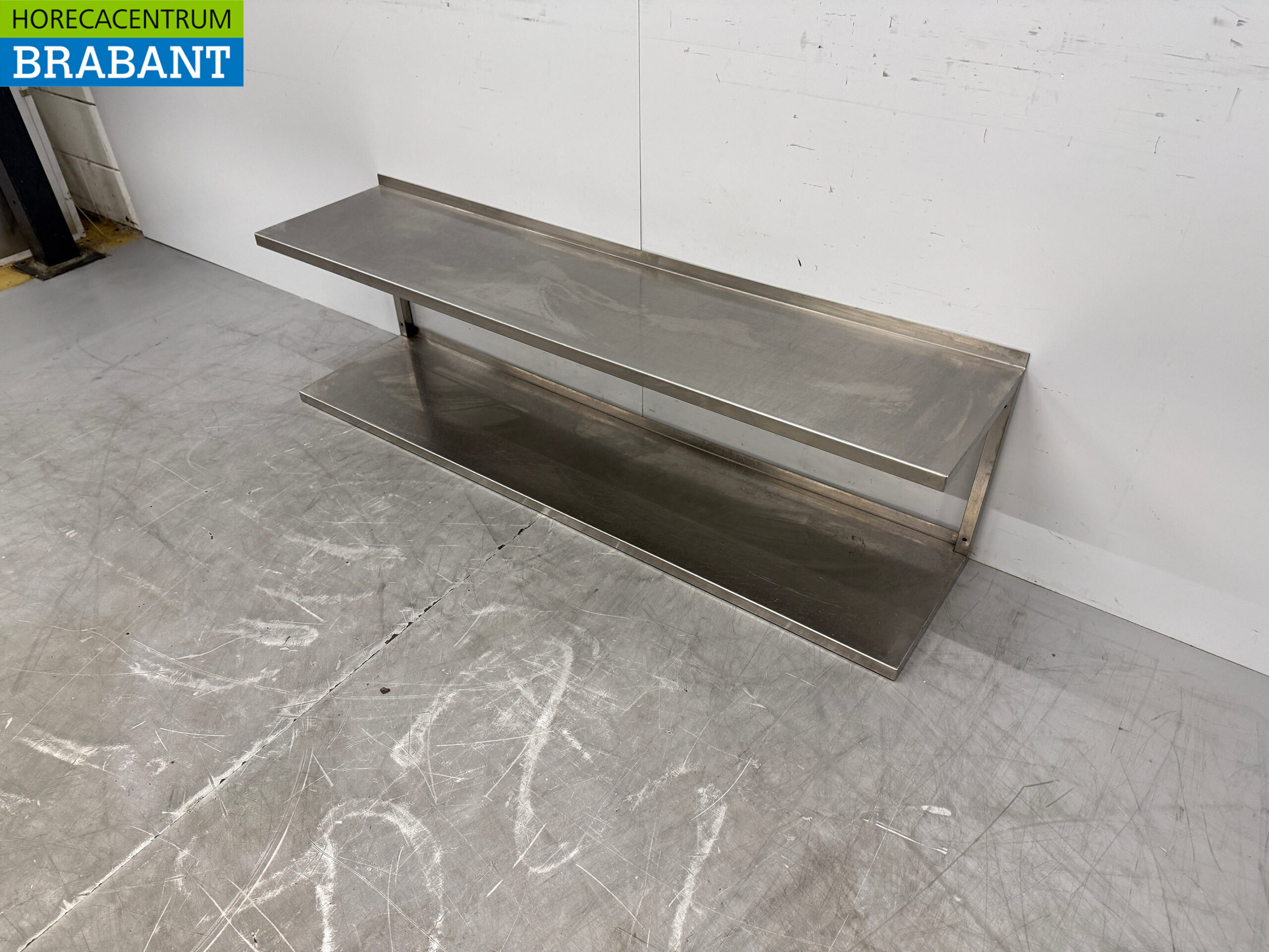 Étagère double en acier inoxydable 150 x 35 cm Horeca – Image 2