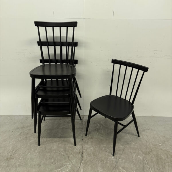Chaises Bolero Windsor en aluminium noir (4 pièces) Catering empilable