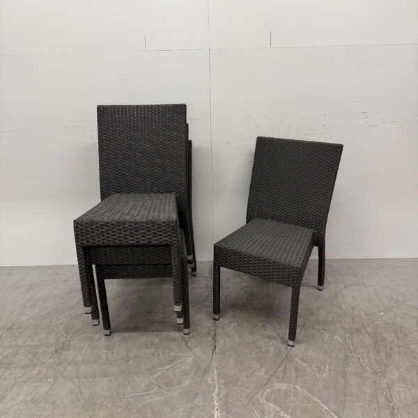 Chaises Bolero en polyrotan anthracite (4 pièces) Restauration empilable