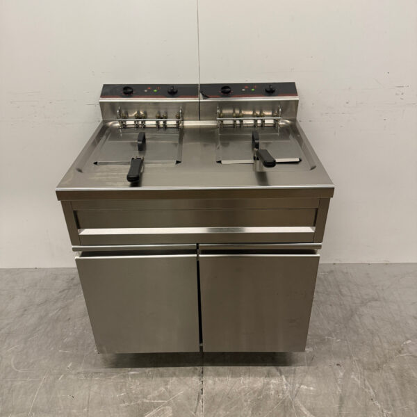 Friteuse double Profinox en acier inoxydable 2 x 14 litres 2 x 400V Horeca