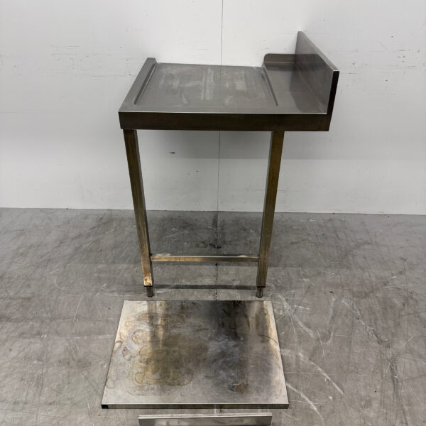 Acier inoxydable Table d'égouttage avec châssis pour lave-vaisselle à poussoir 70 cm Horeca