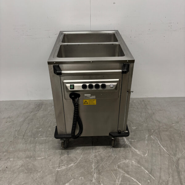 Bain-marie mobile Rieber en acier inoxydable 2 x 1/1 GN avec armoire chauffante 230V Horeca