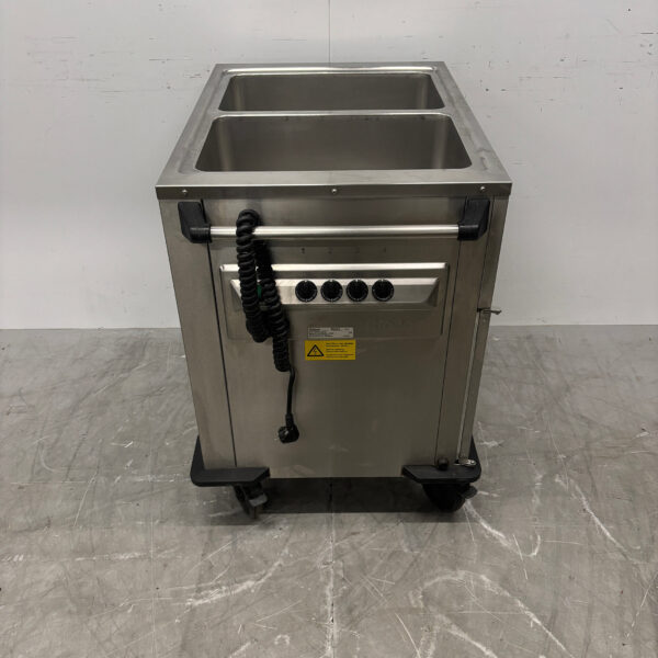 Bain-Marie mobile Rieber en acier inoxydable 2 x 1/1 GN avec armoire chauffante 230V Horeca