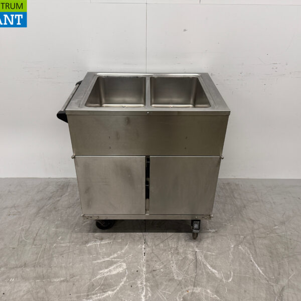 Bain-Marie mobile Rieber en acier inoxydable 2 x 1/1 GN avec armoire chauffante 230V Horeca