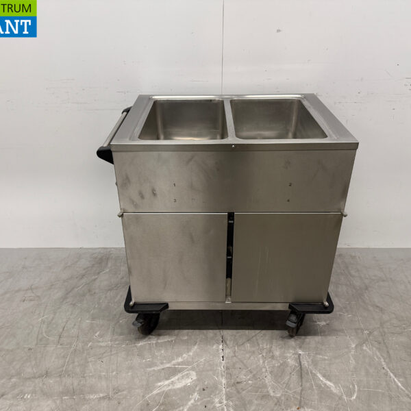 Bain-Marie mobile Rieber en acier inoxydable 2 x 1/1 GN avec armoire chauffante 230V Horeca