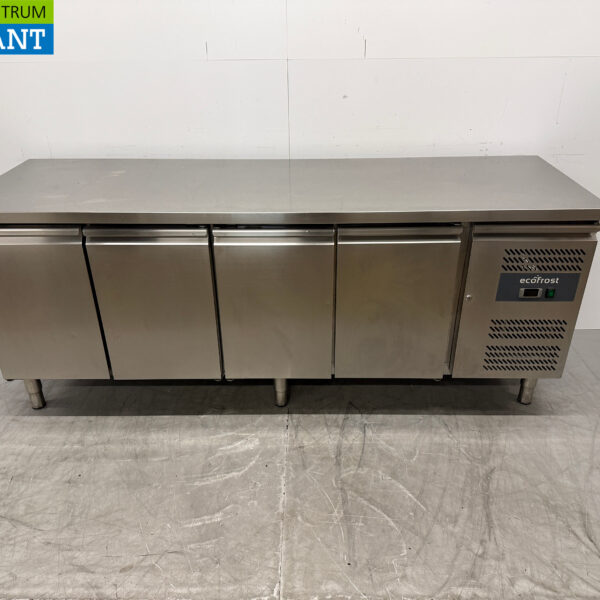 Établi réfrigéré Ecofrost en acier inoxydable 4 portes 223 cm 230V Horeca