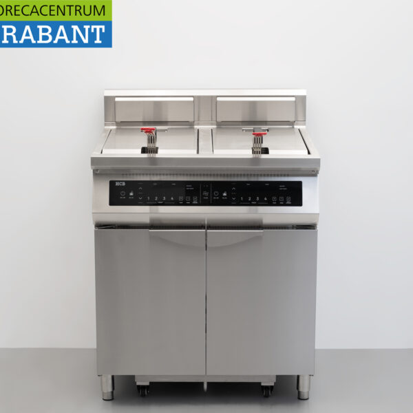 HCB inox Double friteuse à induction avec système de filtrage des graisses 2 x 20 litres 400V Horeca