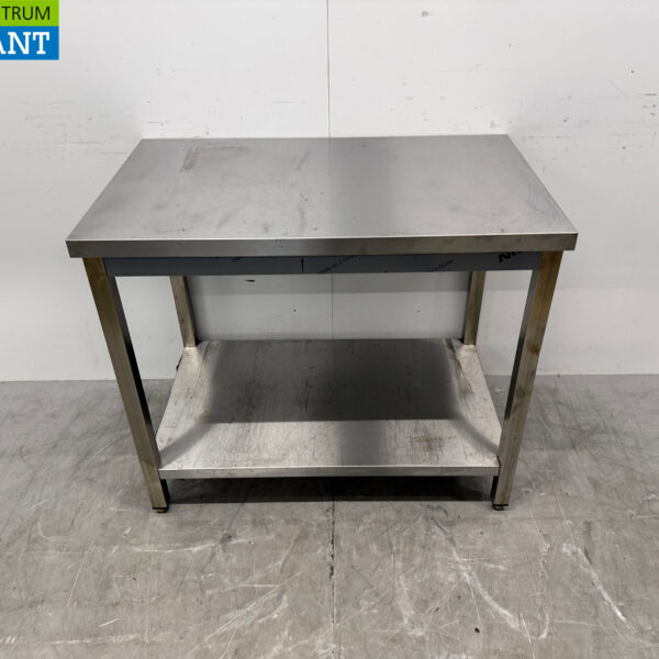 Table de travail en acier inoxydable avec étagère inférieure 100 x 60 x 85,5 cm Horeca