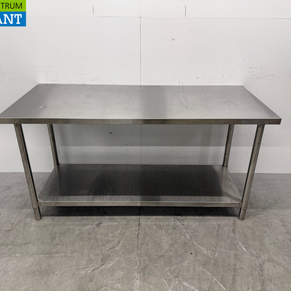 Table de travail en acier inoxydable avec étagère 160 x 70 x 81,5 cm Horeca