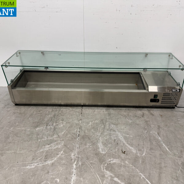 Vitrine de comptoir en acier inoxydable Vitrine de comptoir saladière 7 x 1/3 GN 160 cm Horeca