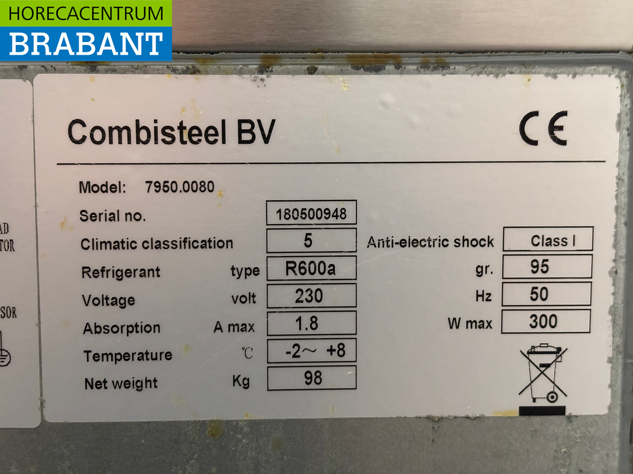 Acier inoxydable Combisteel Comptoir réfrigéré 2 portes 136 cm 230V Horeca – Image 5