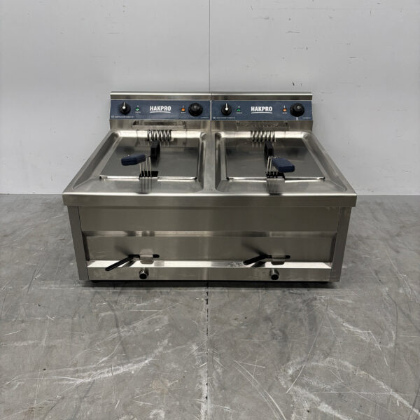 Friteuse Hakpro en acier inoxydable 2 x 12 litres 2 x 400V Horeca