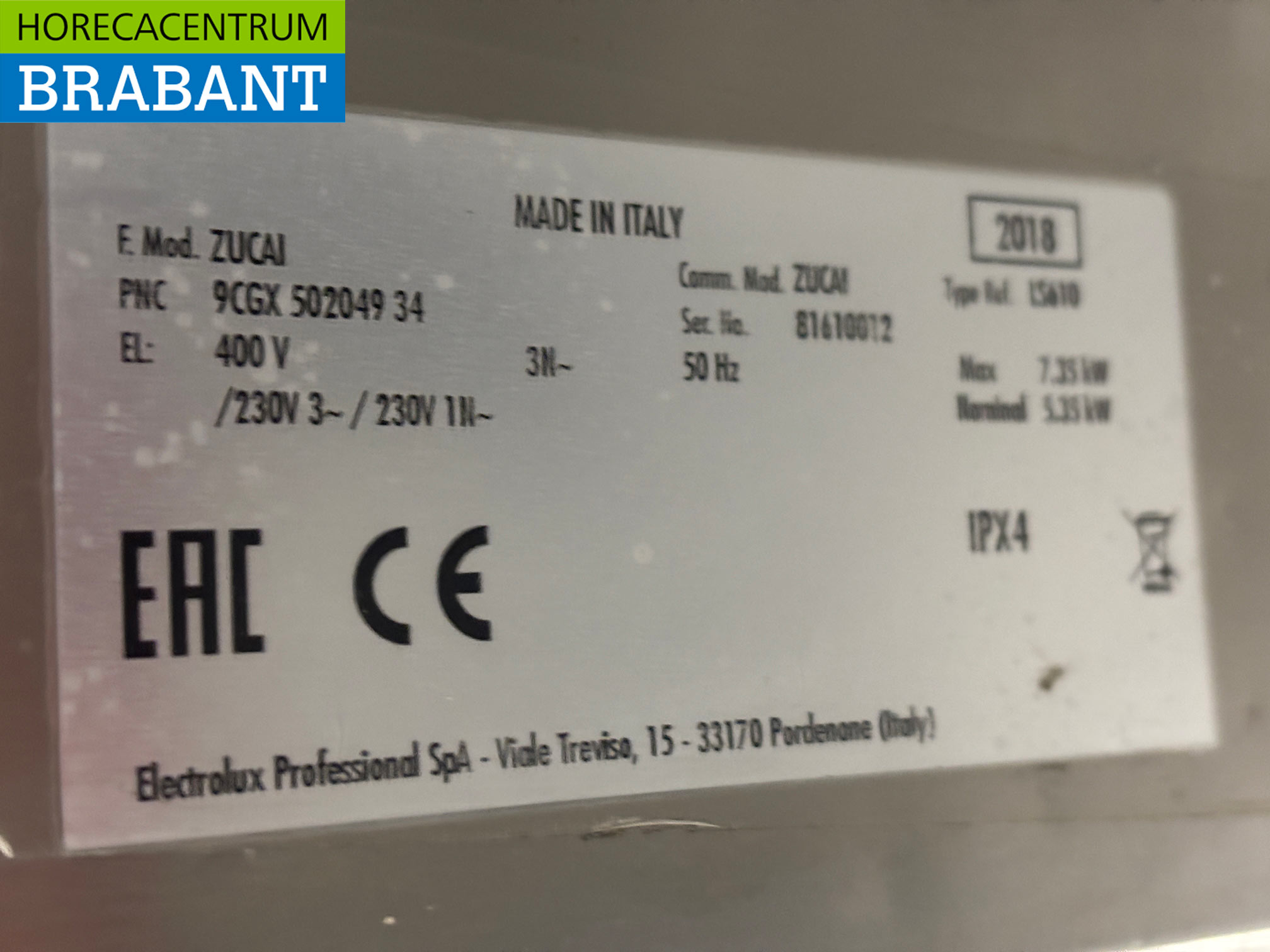 Lave-vaisselle Zanussi Zucai en acier inoxydable 400V Horeca – Image 6