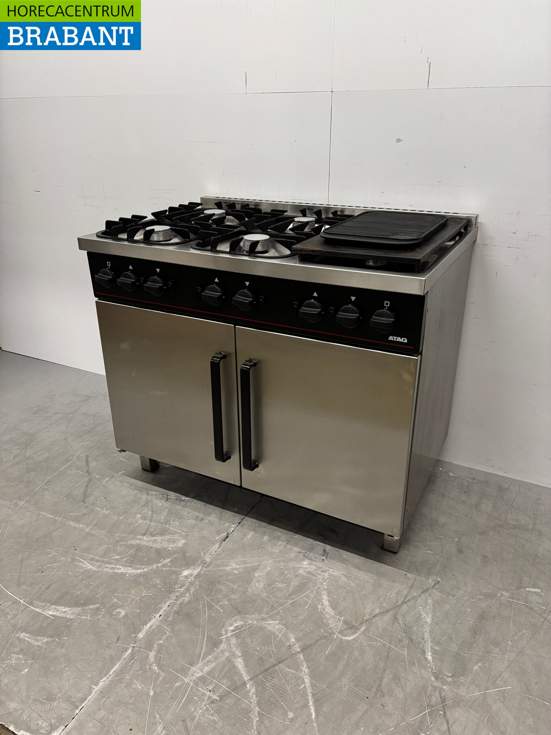 Plaque de cuisson Atag en acier inoxydable à 6 feux avec plaque de cuisson et double four 6 x 1/1 GN GAS 105 cm Horeca – Image 2