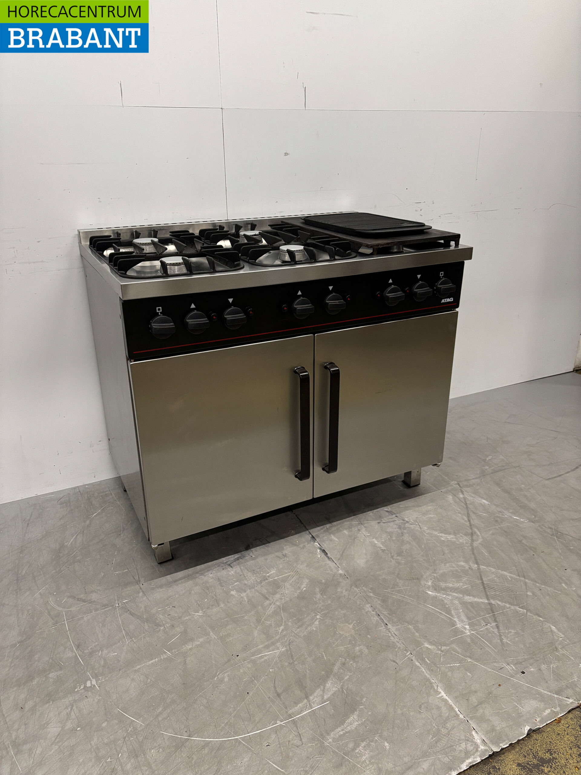 Plaque de cuisson Atag en acier inoxydable à 6 feux avec plaque de cuisson et double four 6 x 1/1 GN GAS 105 cm Horeca – Image 3