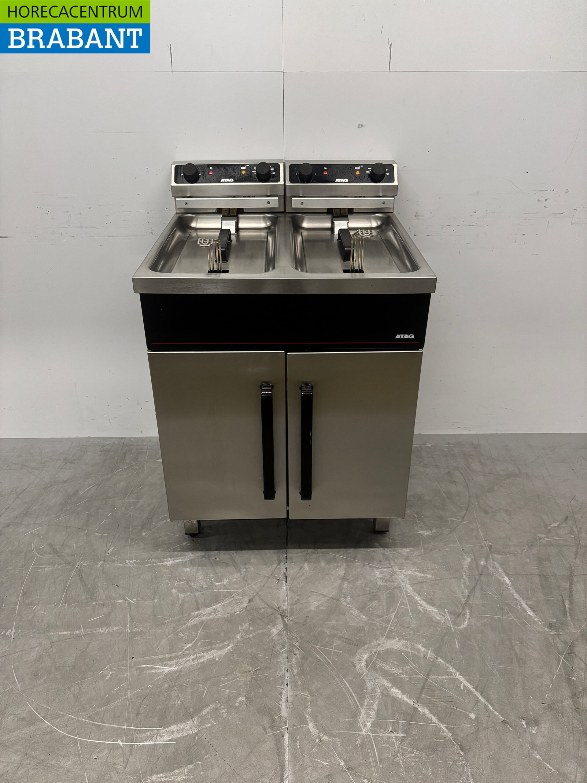 Friteuse double Atag en acier inoxydable 2 x 12 litres 2 x 400V Horeca