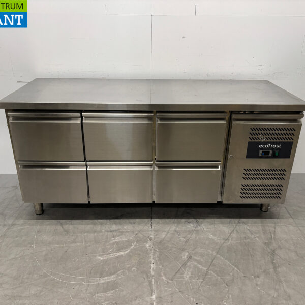 Etabli réfrigéré Ecofrost en acier inoxydable 6 tiroirs 179 cm 230V Horeca