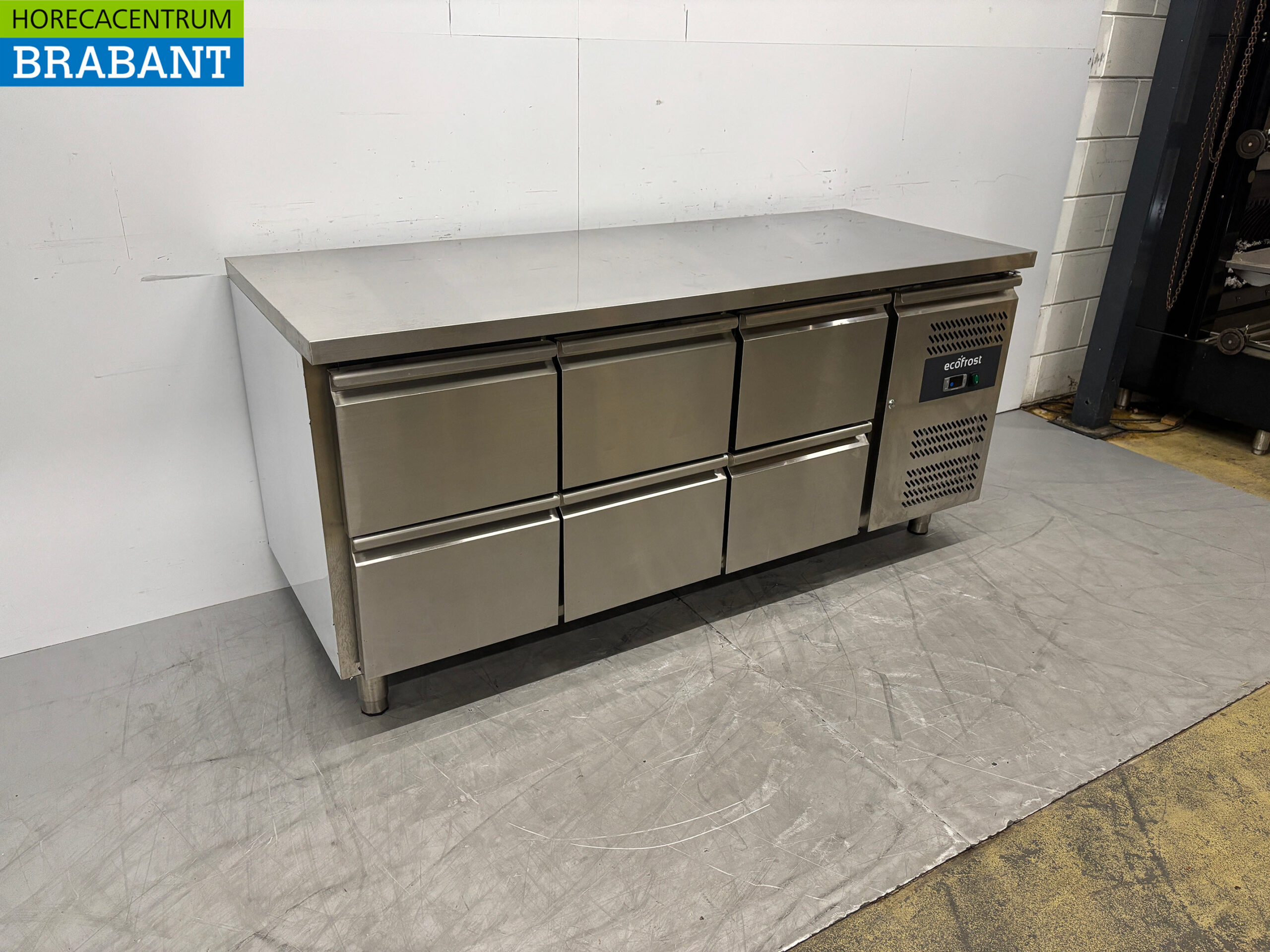 Etabli réfrigéré Ecofrost en acier inoxydable 6 tiroirs 179 cm 230V Horeca – Image 3