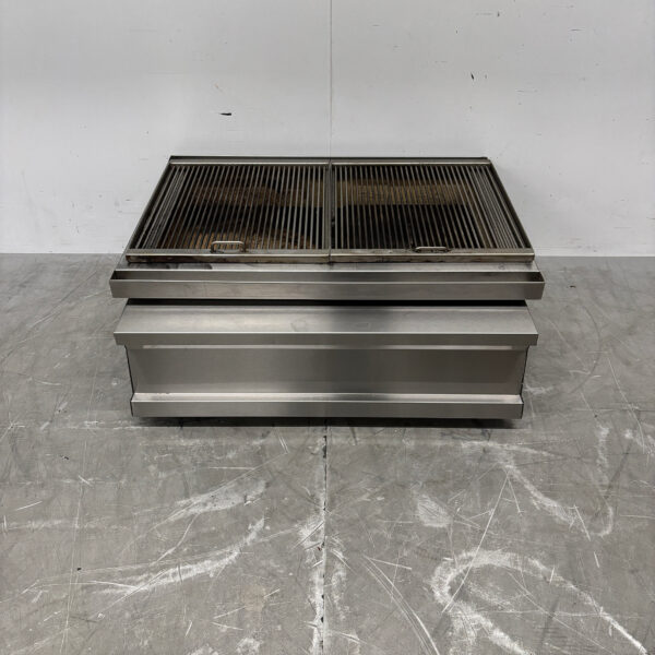 Gril à charbon de bois en acier inoxydable Gril 2 grilles 81 cm Horeca