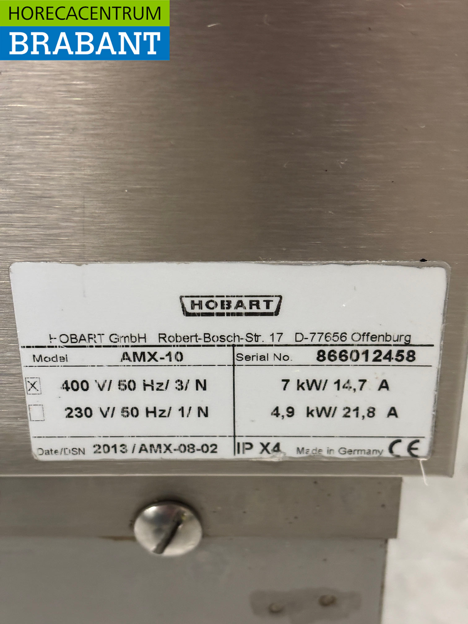 Lave-vaisselle à passage Hobart AMX-10 en acier inoxydable avec pompe de vidange 400V Horeca – Image 7