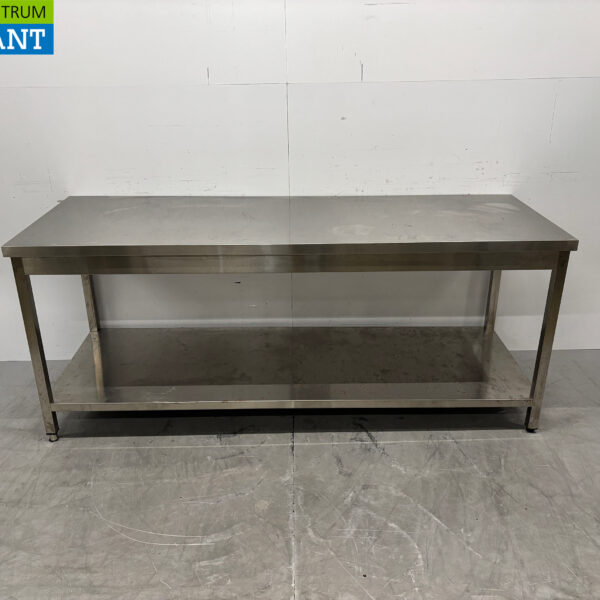 Table de travail en acier inoxydable avec étagère 200 x 70 x 84 cm Horeca