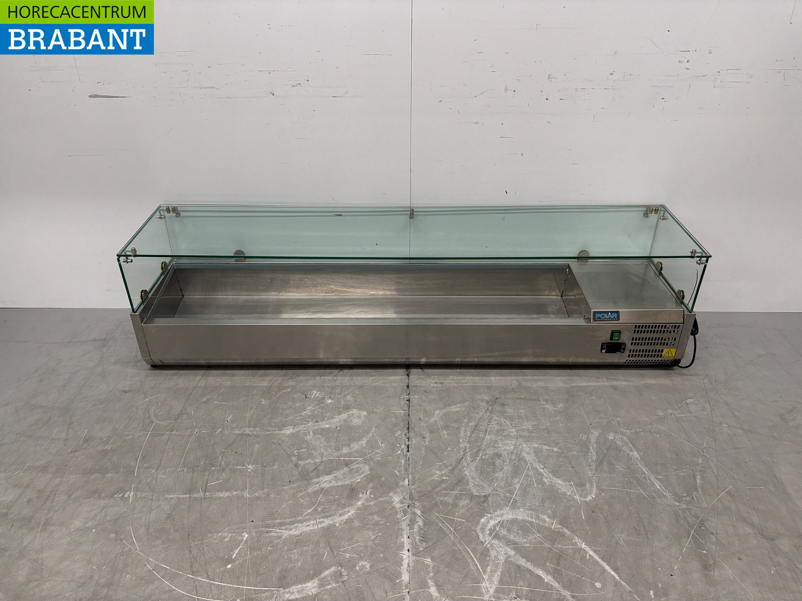 Acier inoxydable Polar Vitrine à poser Vitrine réfrigérée à poser saladière 8 x 1/3 GN 180 cm Horeca