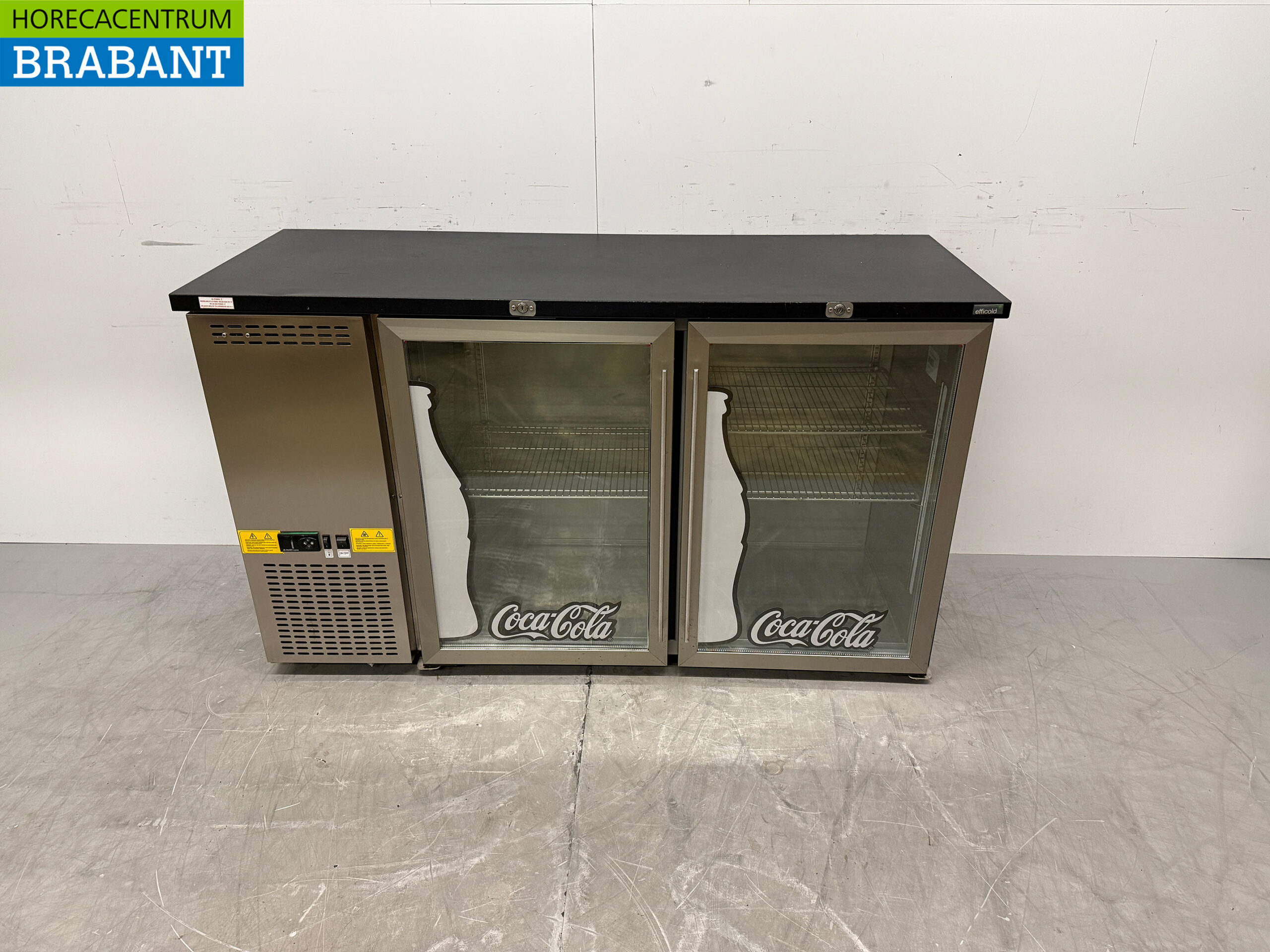 Acier inoxydable Efficold Bar Cooler 2 portes battantes en verre 146 cm 230V Horeca