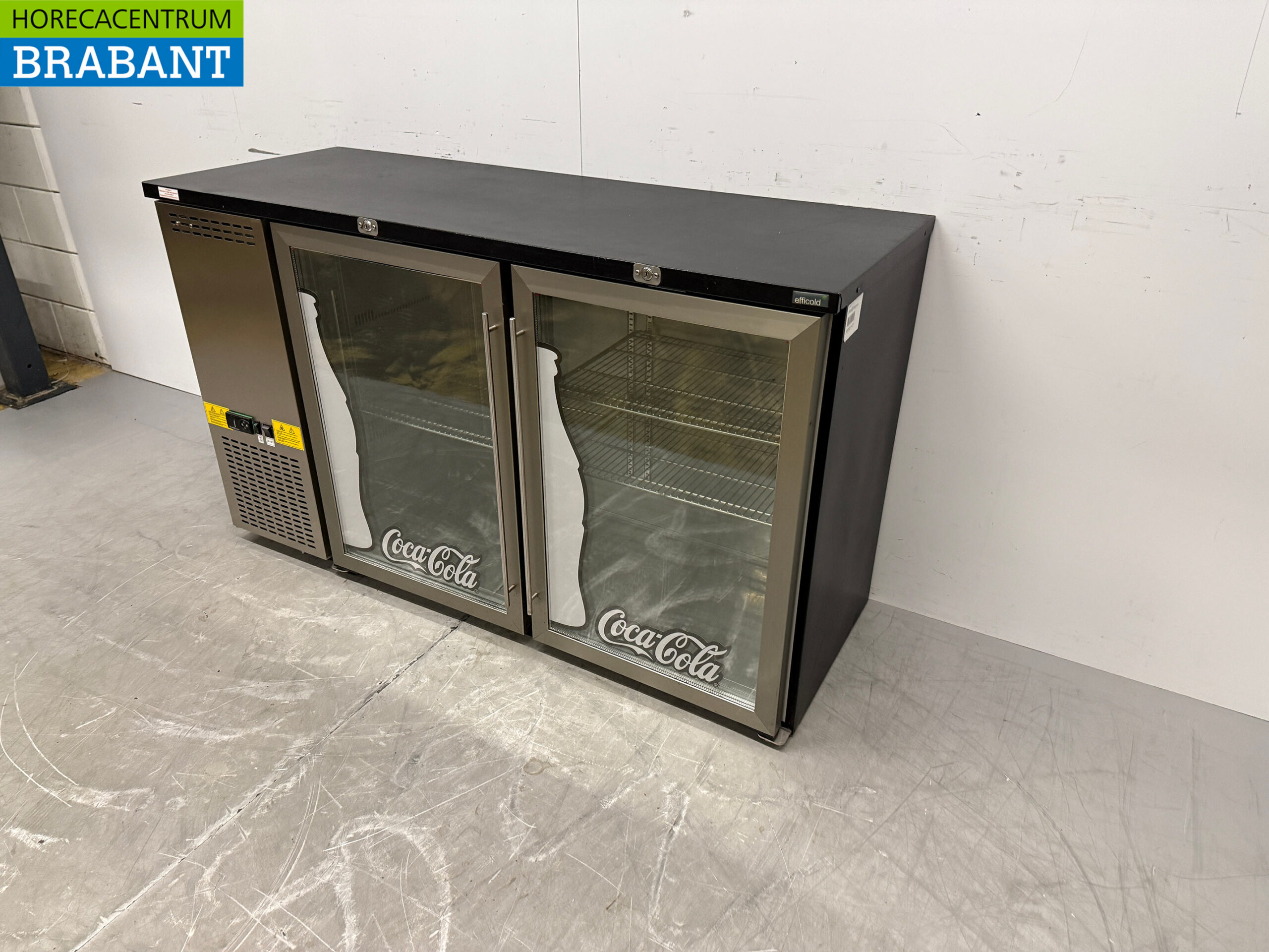 Acier inoxydable Efficold Bar Cooler 2 portes battantes en verre 146 cm 230V Horeca – Image 2