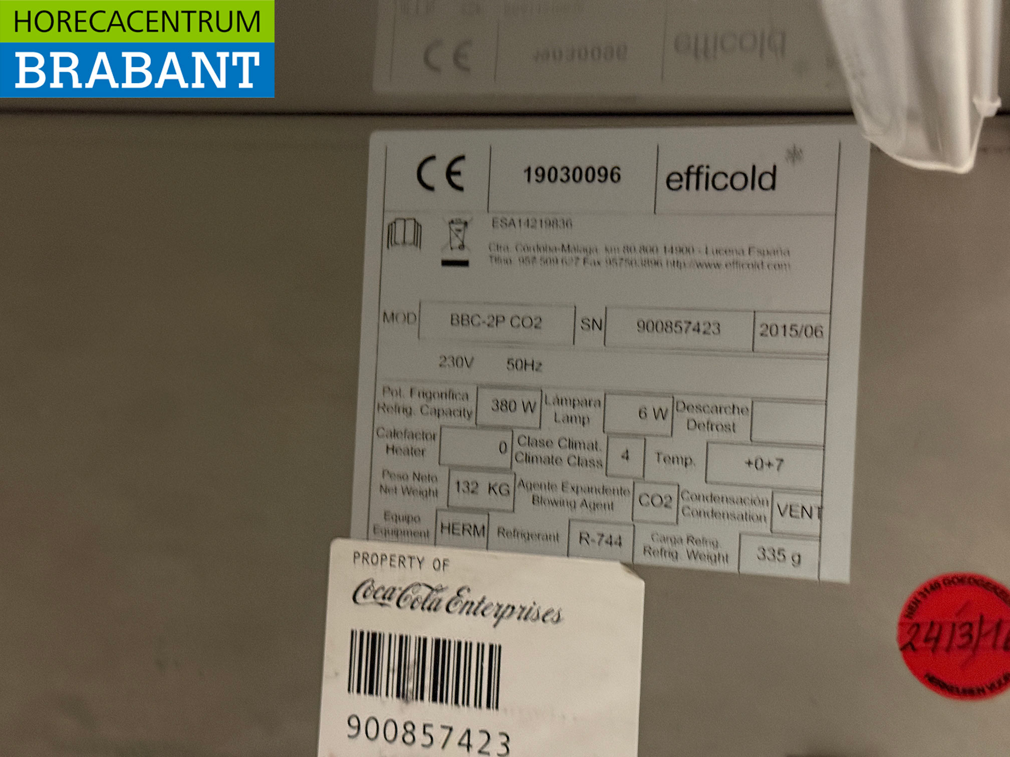 Acier inoxydable Efficold Bar Cooler 2 portes battantes en verre 146 cm 230V Horeca – Image 5