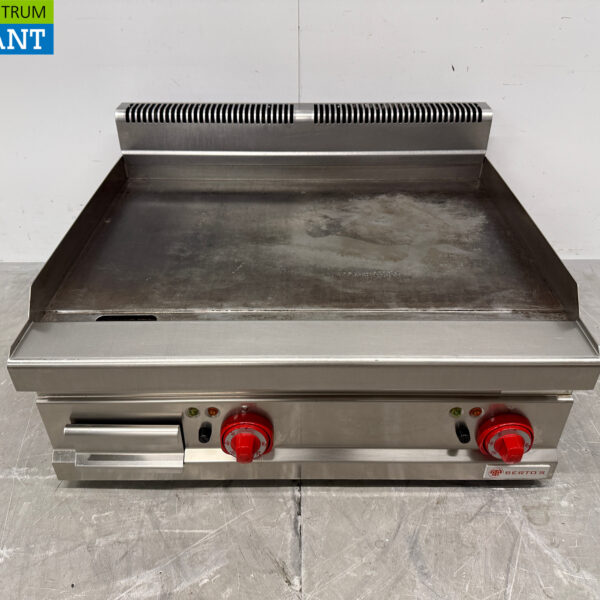 Plaque de cuisson lisse en acier inoxydable Berto's Plaque de gril 80 cm 400V Horeca