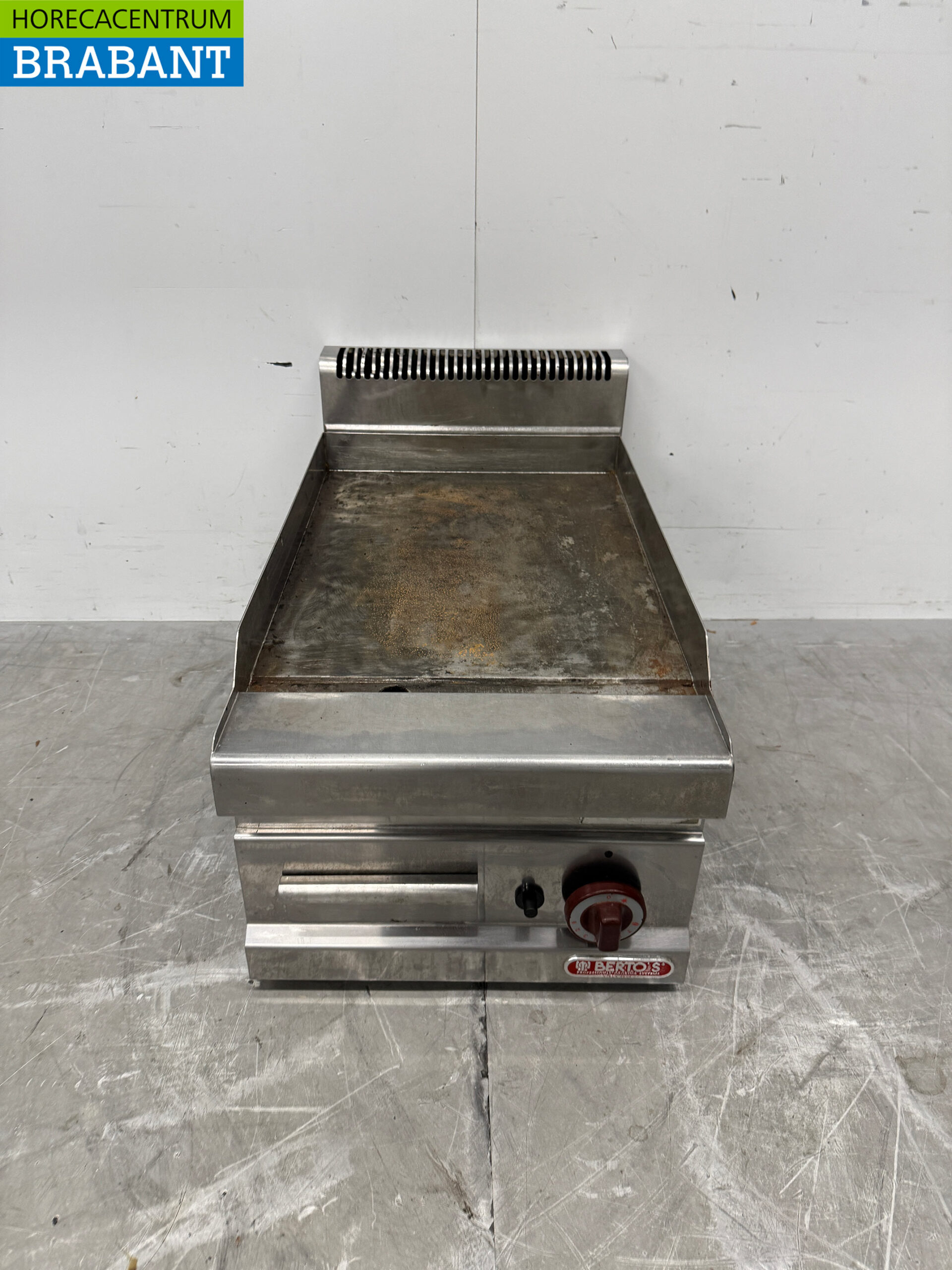 Plaque de cuisson lisse en acier inoxydable Berto's Plaque de gril 40 cm GAS Horeca