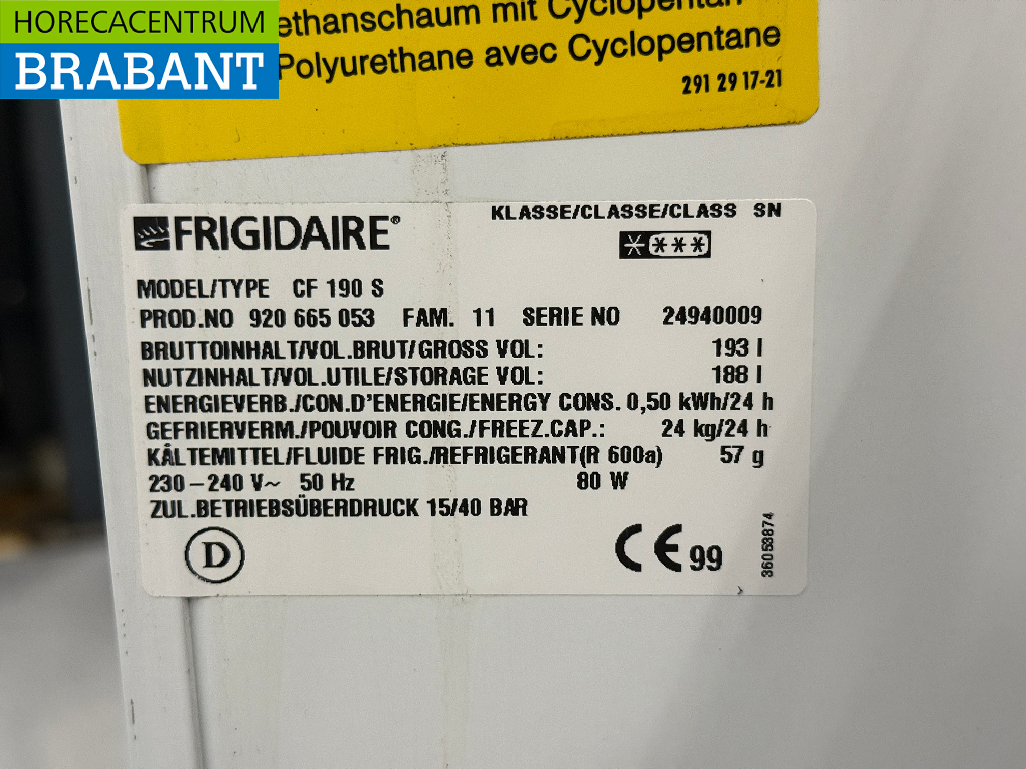 Frigidaire Freezer Congélateur coffre 193 litres 230V Horeca – Image 6
