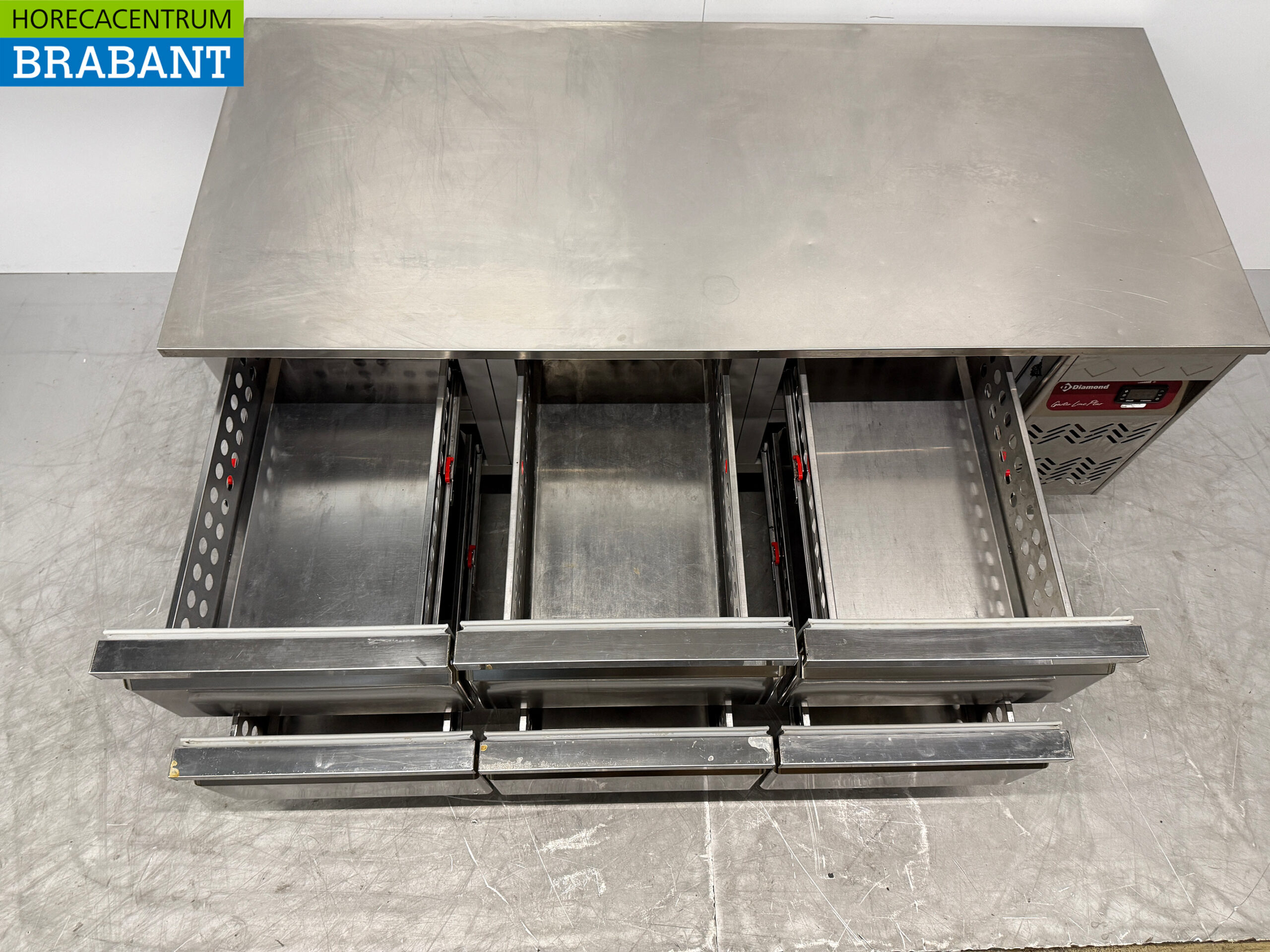 Acier inoxydable Diamond Substructure Réfrigérateur 6 tiroirs 160 cm 230V Horeca – Image 4
