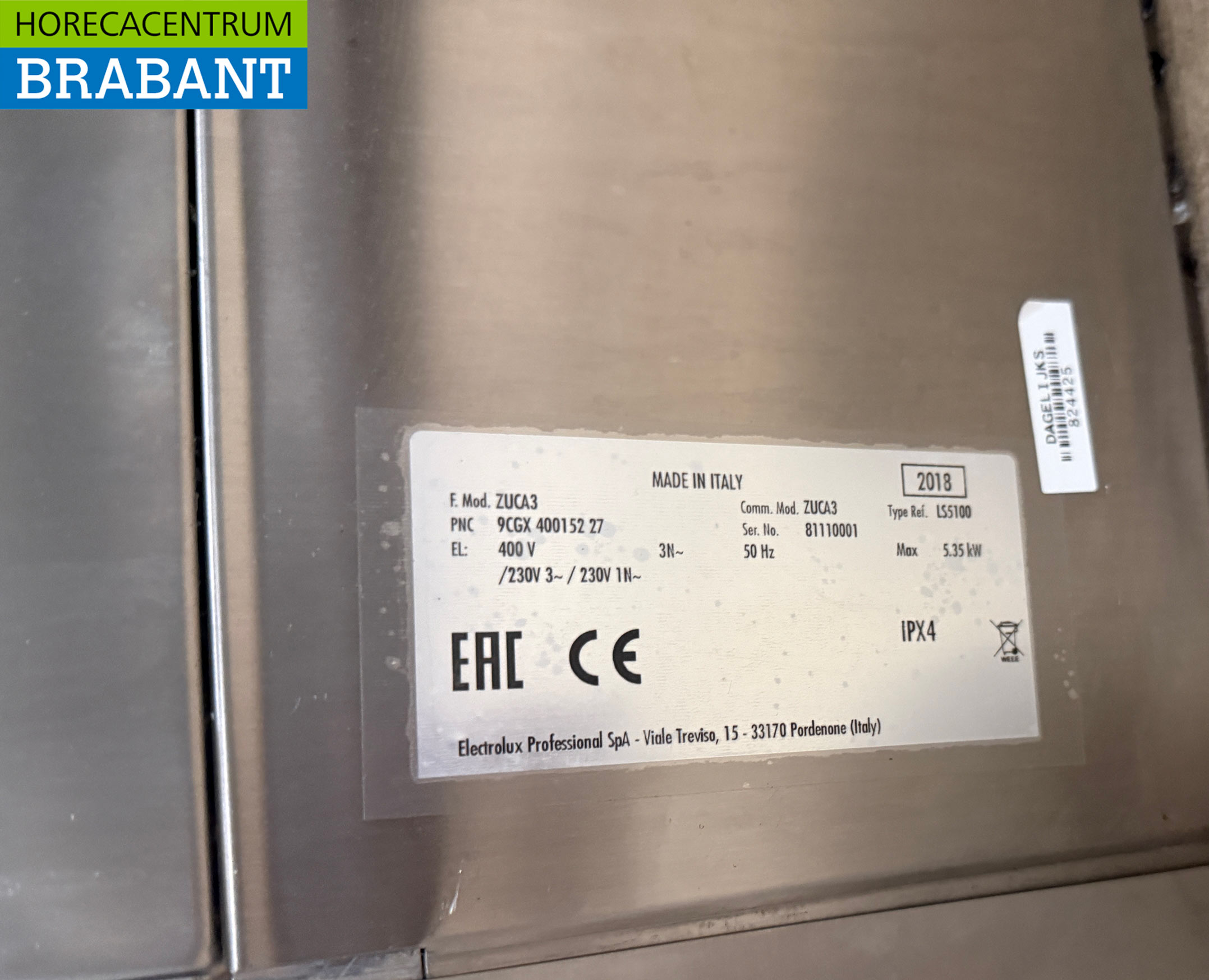Lave-vaisselle Zanussi Zuca3 en acier inoxydable 400V Horeca – Image 6