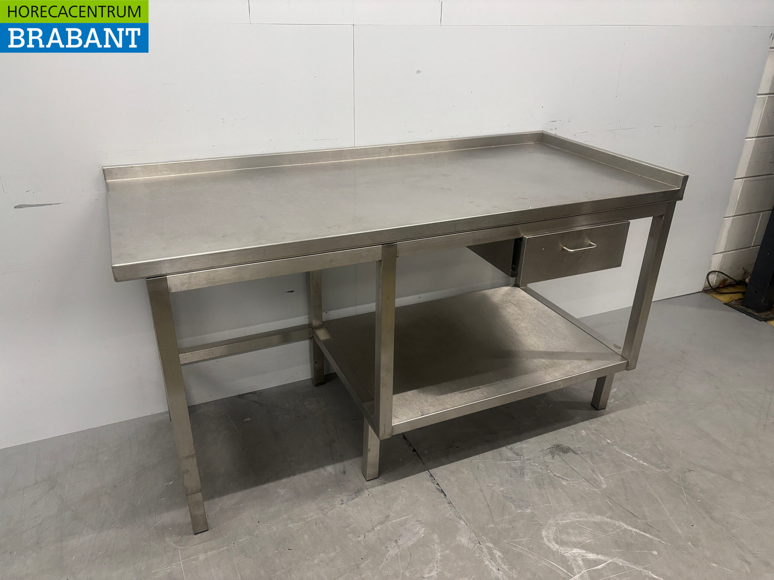Table de travail en acier inoxydable avec tiroir 160 x 70 x 87,5 Horeca – Image 3
