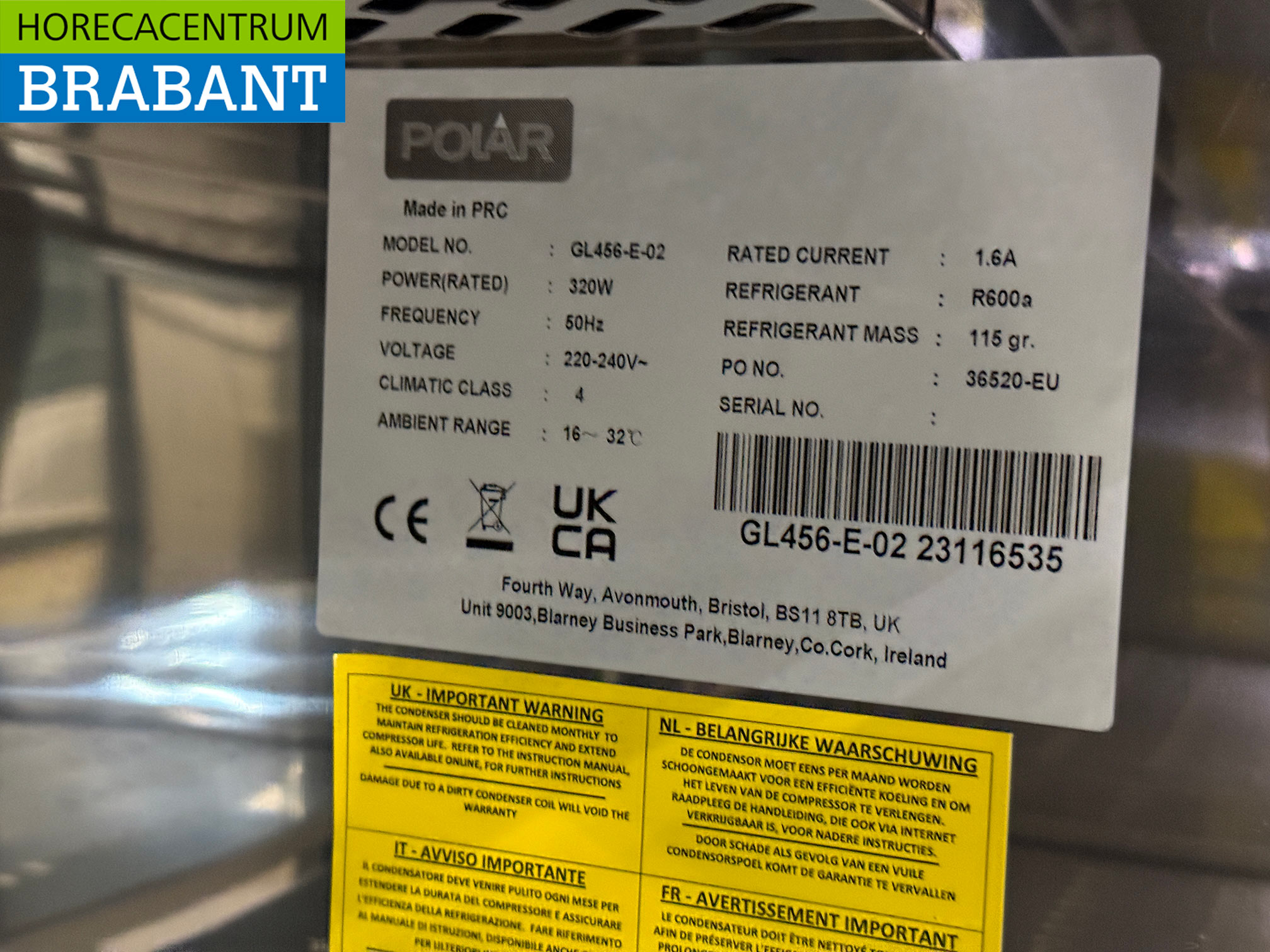 Réfrigérateur Polar Bar 2 portes et 4 tiroirs 254,2 cm 230V Horeca – Image 6