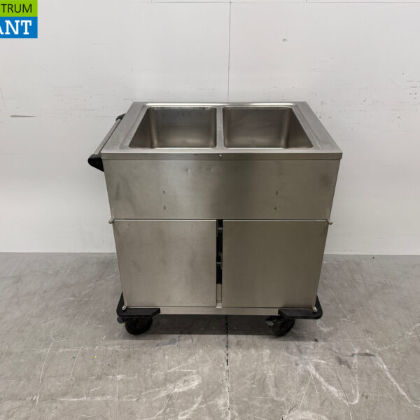 Bain-Marie mobile Rieber en acier inoxydable 2 x 1/1 GN avec armoire chauffante 230V Horeca