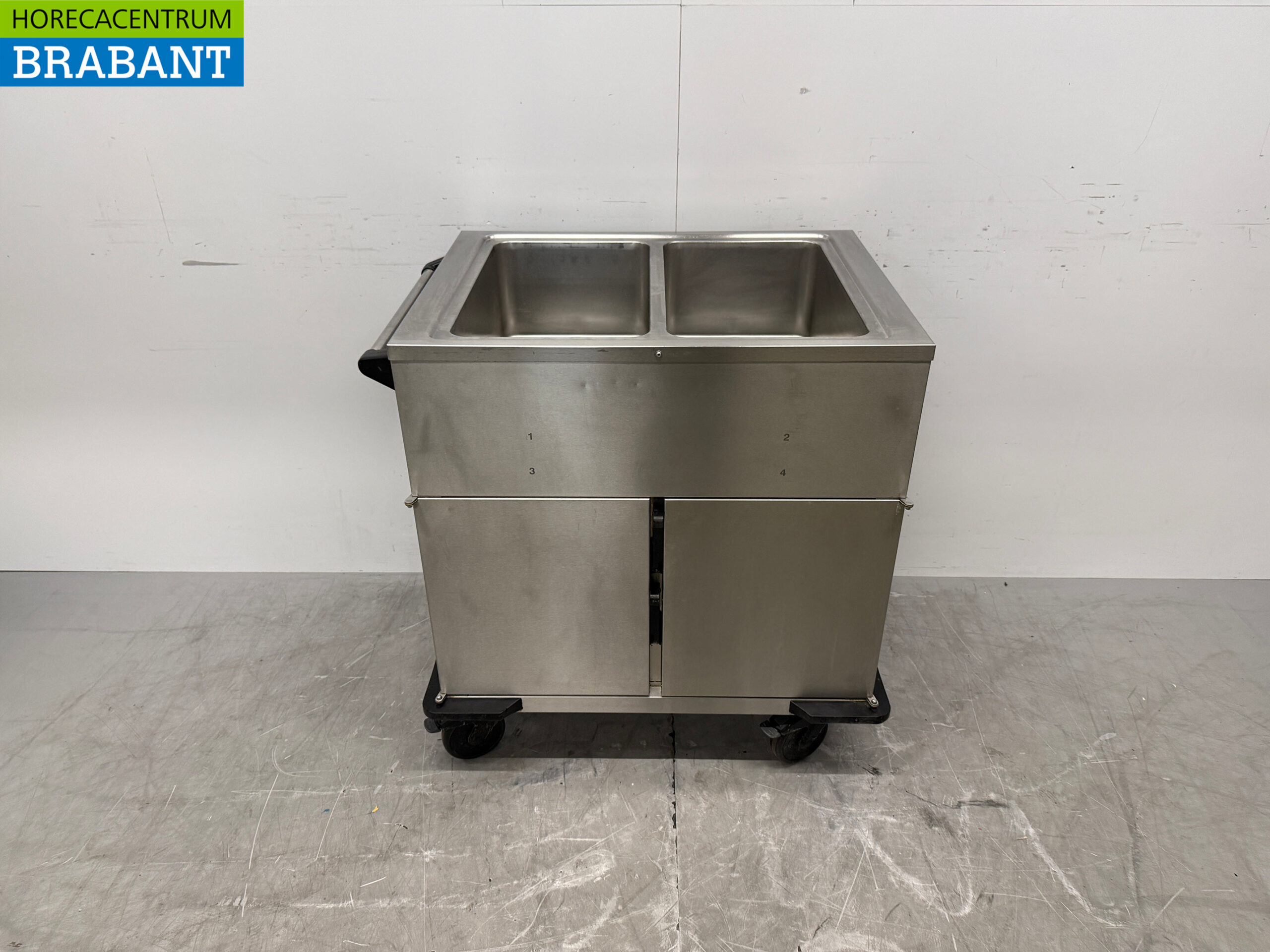 Bain-Marie mobile Rieber en acier inoxydable 2 x 1/1 GN avec armoire chauffante 230V Horeca