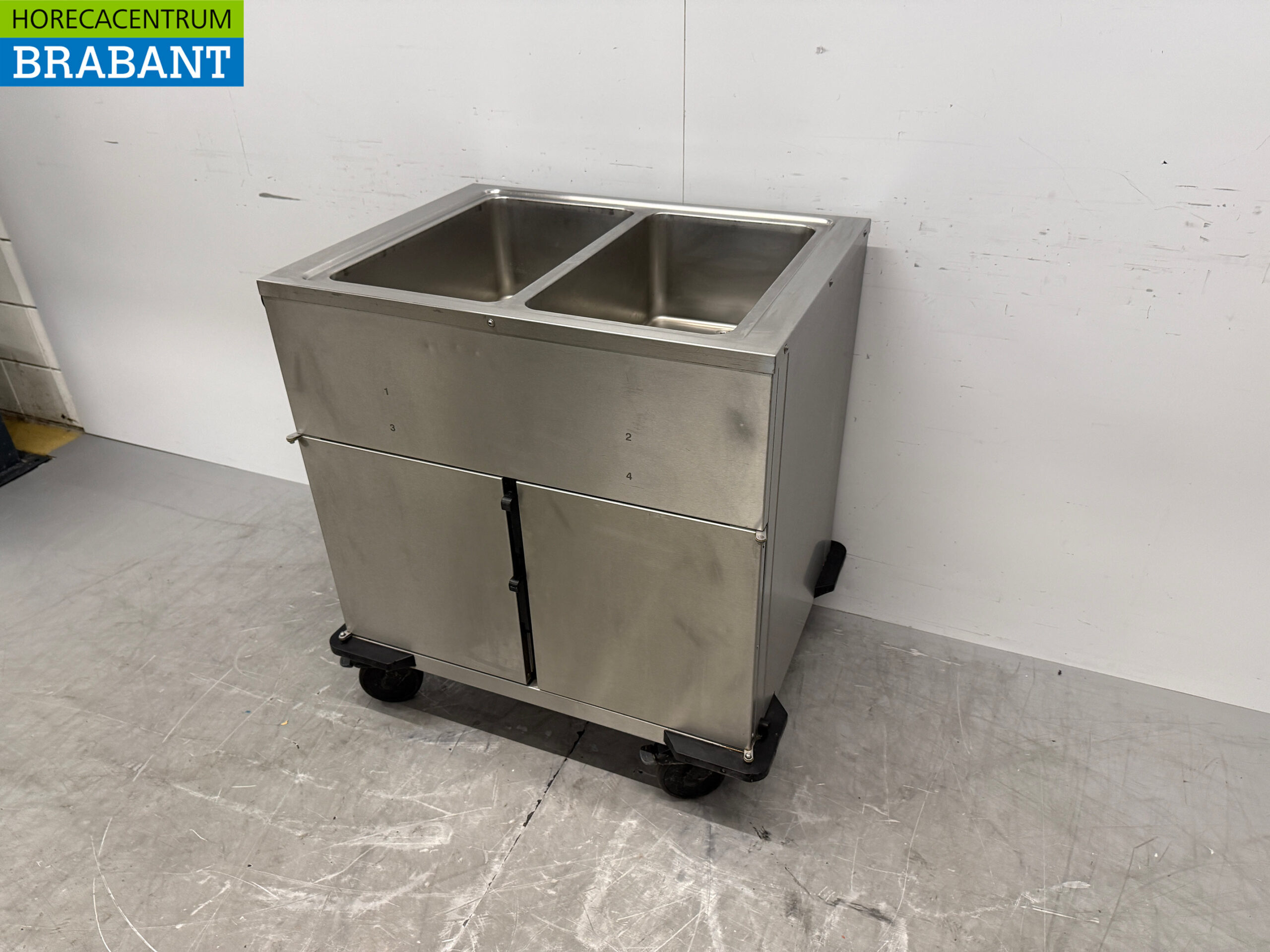 Bain-Marie mobile Rieber en acier inoxydable 2 x 1/1 GN avec armoire chauffante 230V Horeca – Image 2