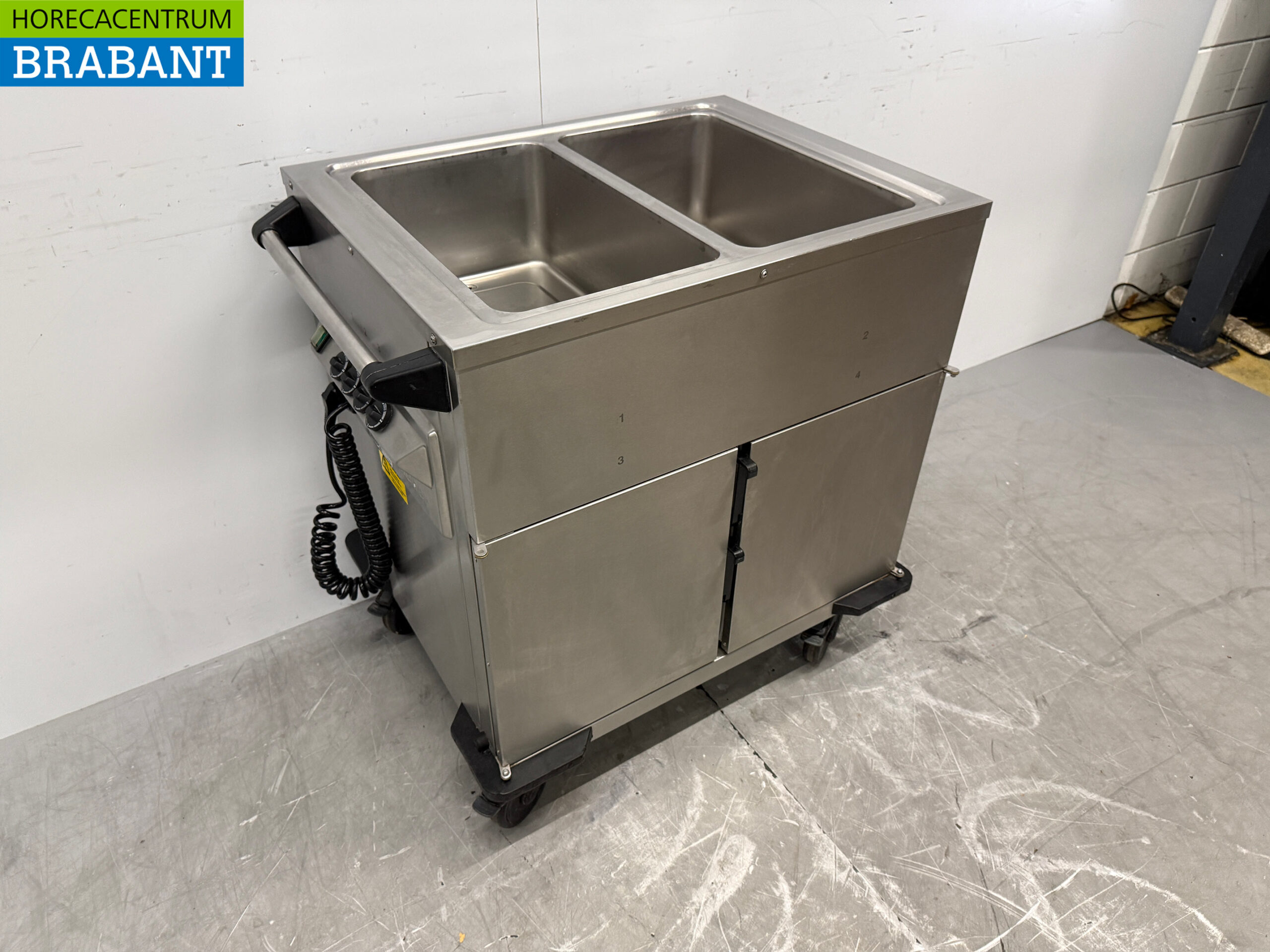 Bain-Marie mobile Rieber en acier inoxydable 2 x 1/1 GN avec armoire chauffante 230V Horeca – Image 3