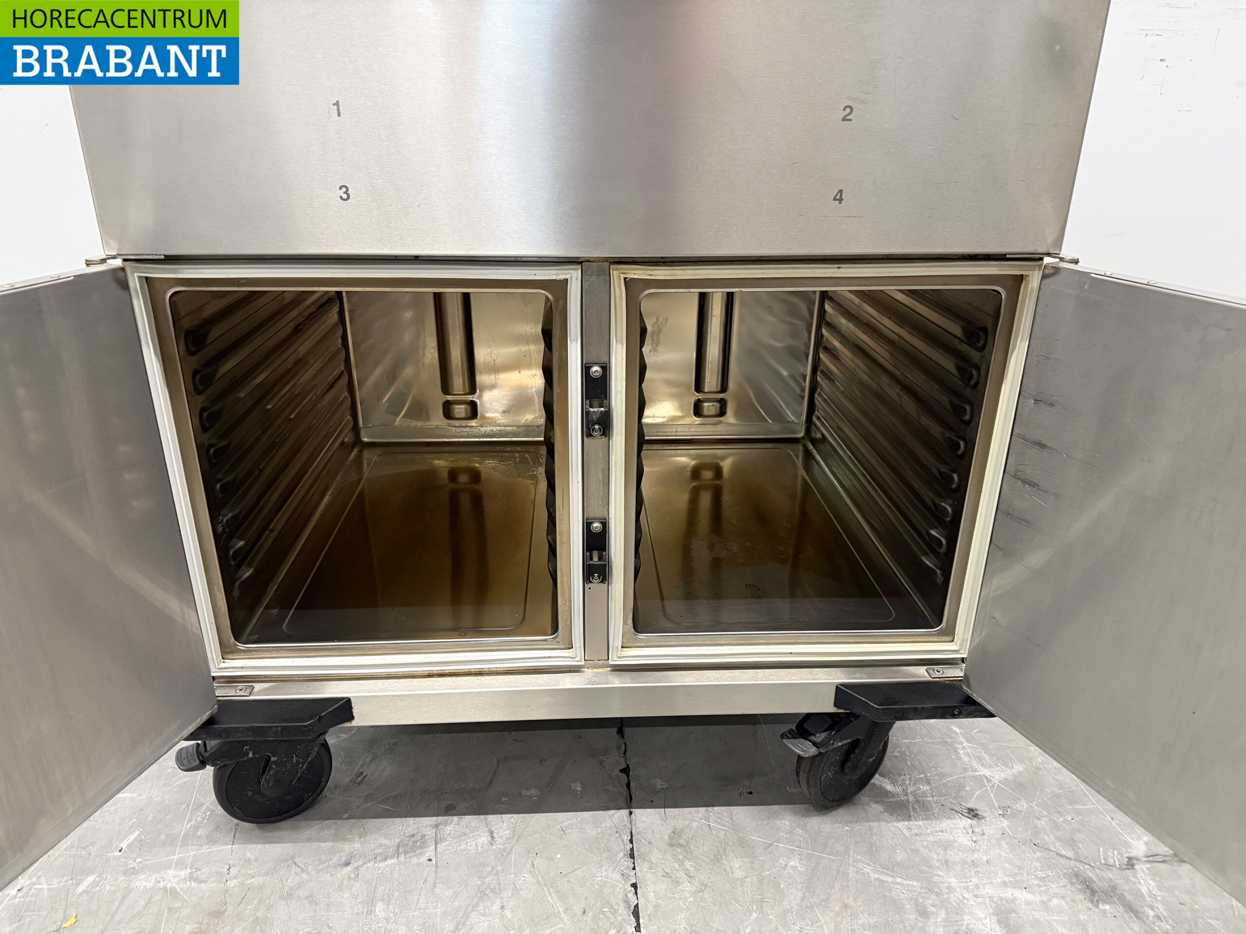 Bain-Marie mobile Rieber en acier inoxydable 2 x 1/1 GN avec armoire chauffante 230V Horeca – Image 5
